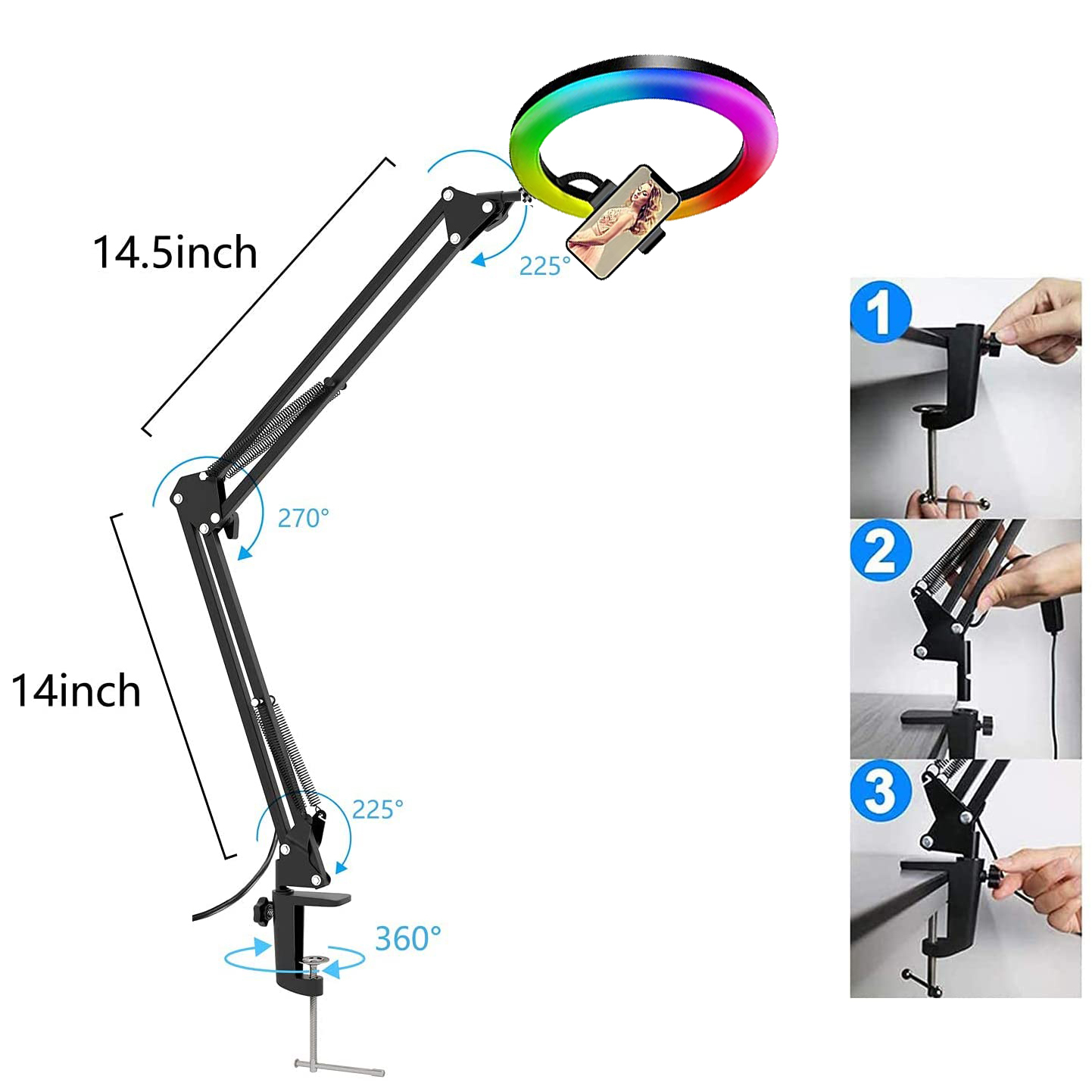RGB 셀카 링 라이트 26cm LED 링라이트 셀카  - Photography Mobile Lighting 리뷰 및 가격